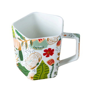 贝玉七彩云花陶瓷水杯子马克杯女咖啡杯创意奶杯燕麦片早餐杯水杯