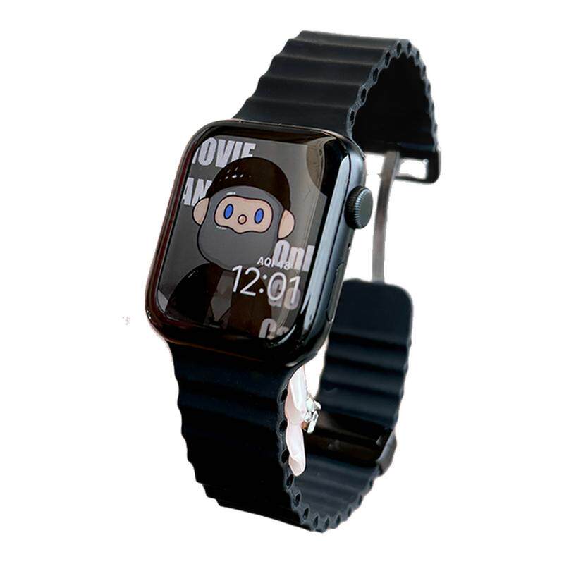 适用于苹果新款S12applewatchs11海洋硅胶表带iwatchs10运动表带ultra4se3手表带s9/8/7/6男士女个性潮流创意