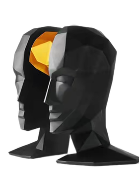 轻奢抽象软装配饰办公室书柜整理