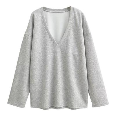 liviahome慵懒风大Ｖ领宽松卫衣