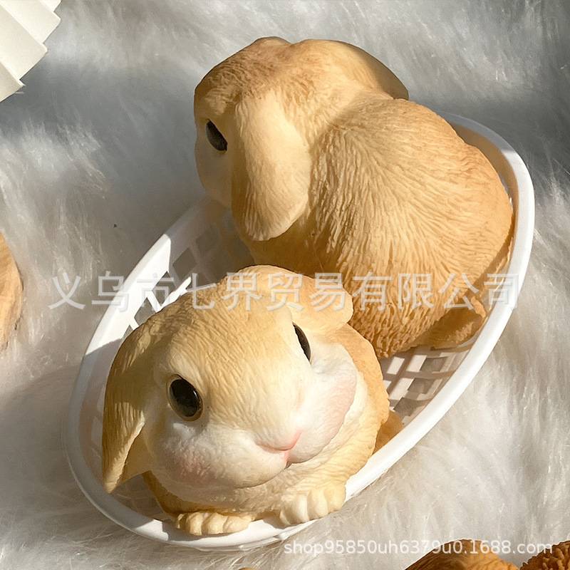仿真垂耳兔捏捏装饰软家居装饰的捏乐解压兔子可爱摆件捏玩具创意