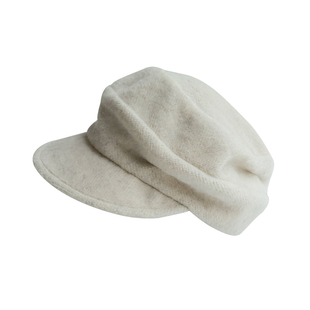 印计谷羽设计师自留款羊毛鸭舌帽女秋冬季百搭显脸小报童画家帽子