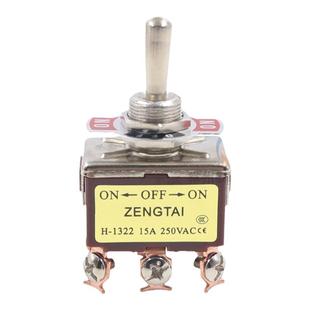 双刀双掷钮子开关电源摇头摇臂E-TEN 1322拨动式6脚3档纽子拨扭三