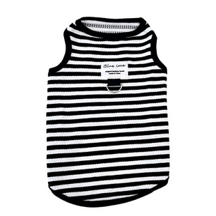 春秋新款宠物狗狗可牵引衣服泰迪比熊中小型犬舒适棉条纹背心