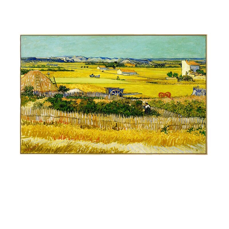 梵高装饰画世界名画丰收客厅沙发背景墙卧室餐厅玄关挂画轻奢油画