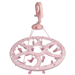 多夹子晾衣架晒袜子内衣服凉婴儿童宝宝带挂钩圆形小家用功能神器