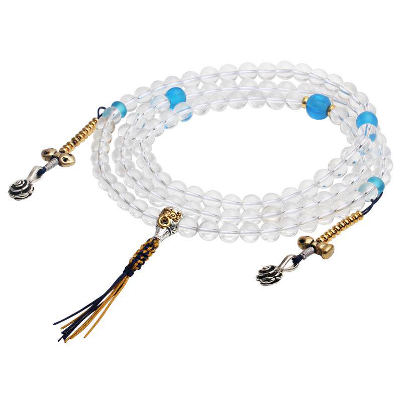心斋堂【金刚萨埵】天然净体白水晶手链女饰品108颗佛珠宝石手串