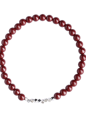 朱砂碎银子手串女碎银几两手链