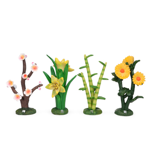 心理沙盘沙具树脂中国四大植物梅兰花竹子菊花模型微景观造景摆件