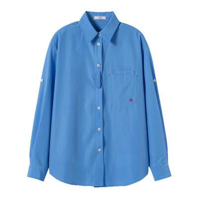 三所vintage抗皱白衬衫长袖女春