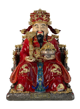 财神爷摆件招财家用汉白玉财神爷供奉神像公司店铺开业文财神佛像