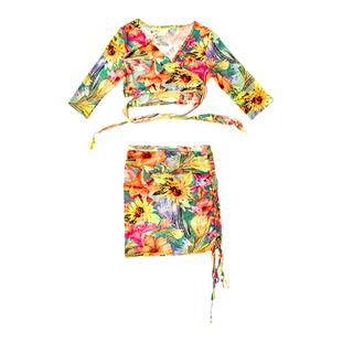 女神的新衣肚皮舞服装2026新款女印花练功服性感短套装演出服T003