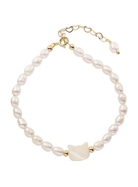 S925纯银小米珠猫咪手链饰品礼物