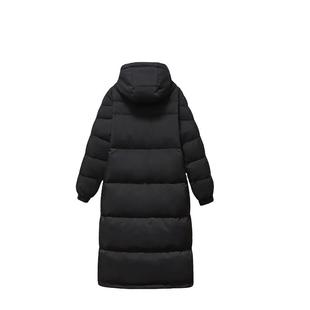 冬季90白鸭绒嘉兴平湖中戏羽绒服女过膝长款外套加厚平湖防风黑色