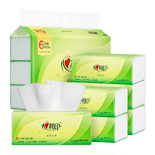 心相印茶语丝享抽纸3层110抽6包卫生纸巾纸抽餐巾纸经济实惠提装