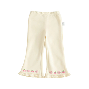 儿童女童春秋新款裤子4女孩韩版修身喇叭裤2小宝宝外穿长裤打底裤