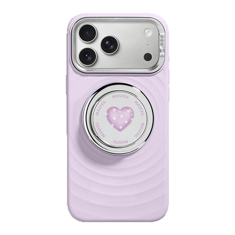 MASFEIL × 波点爱心适用iPhone17Promax手机壳新款磁吸带支架苹果17Pro全包保护套液态硅胶Zo7女高级感好看