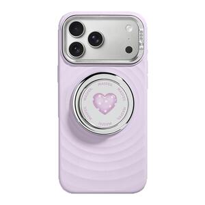MASFEIL × 波点爱心适用iPhone17Promax手机壳新款磁吸带支架苹果17Pro全包保护套液态硅胶Zo7女高级感好看