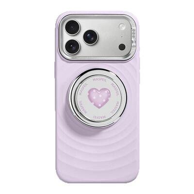MASFEIL × 波点爱心适用iPhone17Promax手机壳新款磁吸带支架苹果17Pro全包保护套液态硅胶Zo7女高级感好看