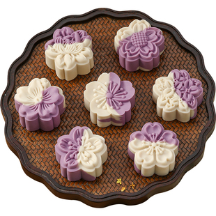 月饼模具新款绿豆糕手压式家用紫薯山药烘焙糕点辅食磨具压花专用