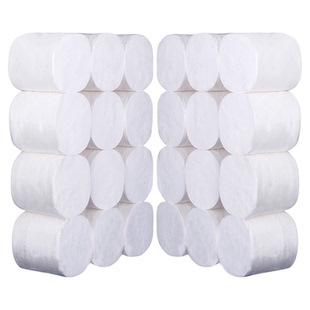 雨田10cm家用卫生纸200克实惠装短粗卷5层无芯实心短卷纸巾厕纸