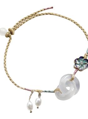 白冰玉髓约环环相扣手绳