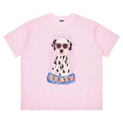XXZXX潮牌爽滑小狗手绘短袖T恤