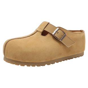 勃肯鞋女半拖2026春季新款外穿厚底内增高一脚蹬全包软底博肯凉拖