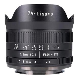七工匠7.5mm f2.8II代超广角鱼眼镜头VR全景适用于佳能M索尼e富士