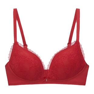 华歌尔Wacoal薄款蕾丝聚拢无钢圈文胸内衣女WB3563