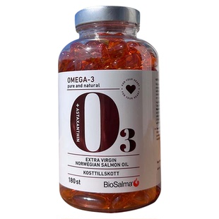 现货瑞典BioSalma三文鱼鱼油软胶囊omega3含虾青素欧米伽3DHA