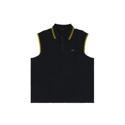 男士刺绣罗纹POLO领休闲背心