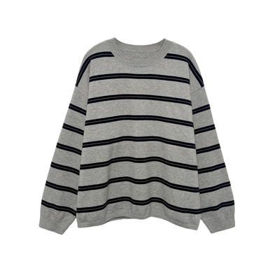 羊毛格雷系毛衣条纹针织衫