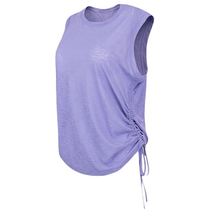 云端贝壳无袖抽绳跑步运动背心夏季薄款宽松遮肉罩衫瑜伽健身上衣