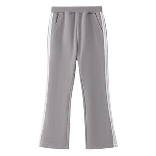 安奈儿女童装针织喇叭单裤秋季款时尚简约修身休闲运动弹力长裤