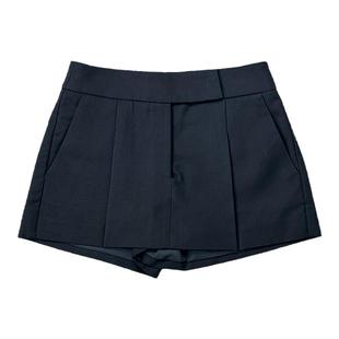 丁妮妮黑色裙裤女2025秋冬款中高腰西装短裤高级感小个子辣妹热裤