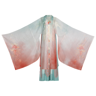 墨晨烟雨原创汉服【烟岚】唐制女新款齐胸重工刺绣大袖衫仙气古风