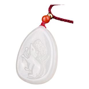 七彩云南天然和田玉十二生肖本命无事牌新中式国风吊坠挂件礼物