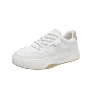 真皮女鞋2026新款春秋薄款平底不累脚小白鞋运动鞋休闲板鞋配裙子