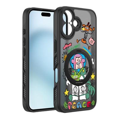 苹果16磨砂高级感全包防摔带支架