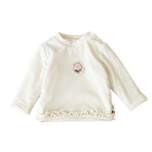 女宝宝冬装甜美打底衫套装女童洋气花边加绒上衣婴儿加厚保暖裤子
