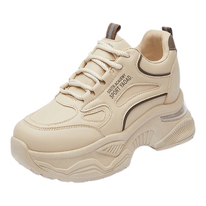 女鞋秋季厚底老爹鞋显脚小内增高休闲运动鞋高跟皮面旅游百搭爆款