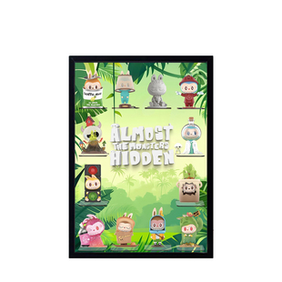 拉布布看不见我系列展示盒适用泡泡玛特盲盒壁挂展示盒带灯光