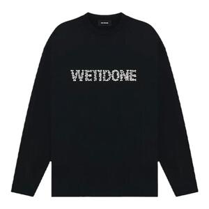 we11龚俊赵露思明星同款珍珠单排字母铆钉烫钻情侣宽松长袖T恤潮