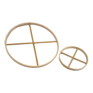 贝壳风铃框架十字有孔竹圈降纱灯骨架diy圆形支架手工材料配件