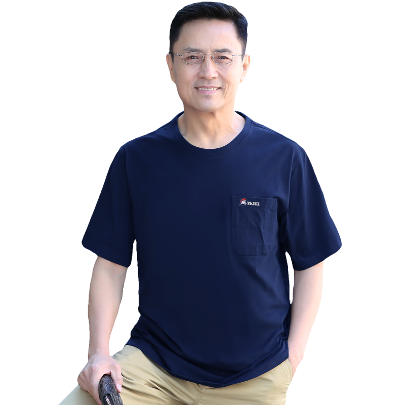 爸爸中年男士短袖t恤大码夏装