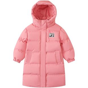 笛莎官方旗舰童装女童三防羽绒服反季清仓中大童儿童长款加厚外套