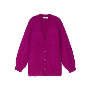 ZUCZUG 素然秋季女士气质彩色马海毛横机针织衫外套