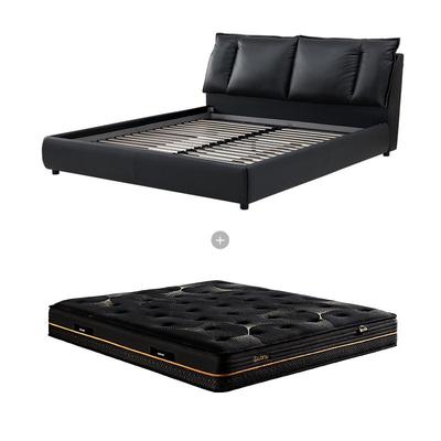 全友家居头层牛皮软床意式皮艺床