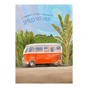 文艺清新风景装饰画单独画芯内心奶油风卧室自粘油画布装饰画芯